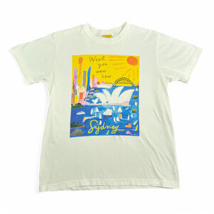 Vintage Ken Done Shirt Adult MEDIUM White Australia Pop Art Sydney Harbour 90s